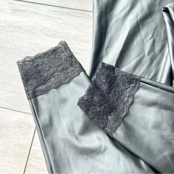 Torrid Full Length Signature Waist Faux Leather Lace  Hem Legging - Picture 6 of 13